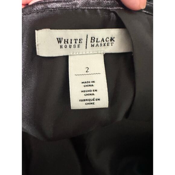 WHBH Black Floral Lace Overlay Lined Pencil Skirt Size 2 - Picture 8 of 9